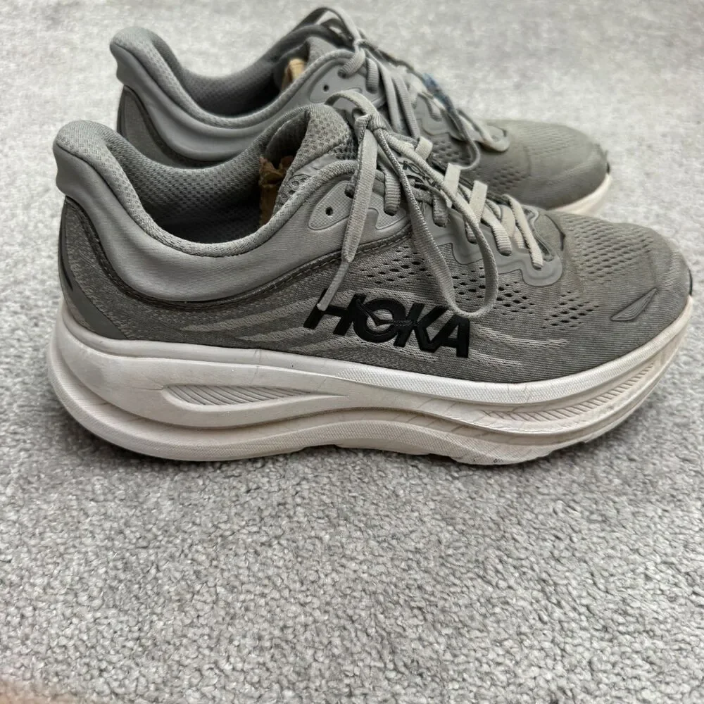 Hoka One One Bondi 9 Galactic Gray Running Shoes Sneakers 8.5D Max Cushioning